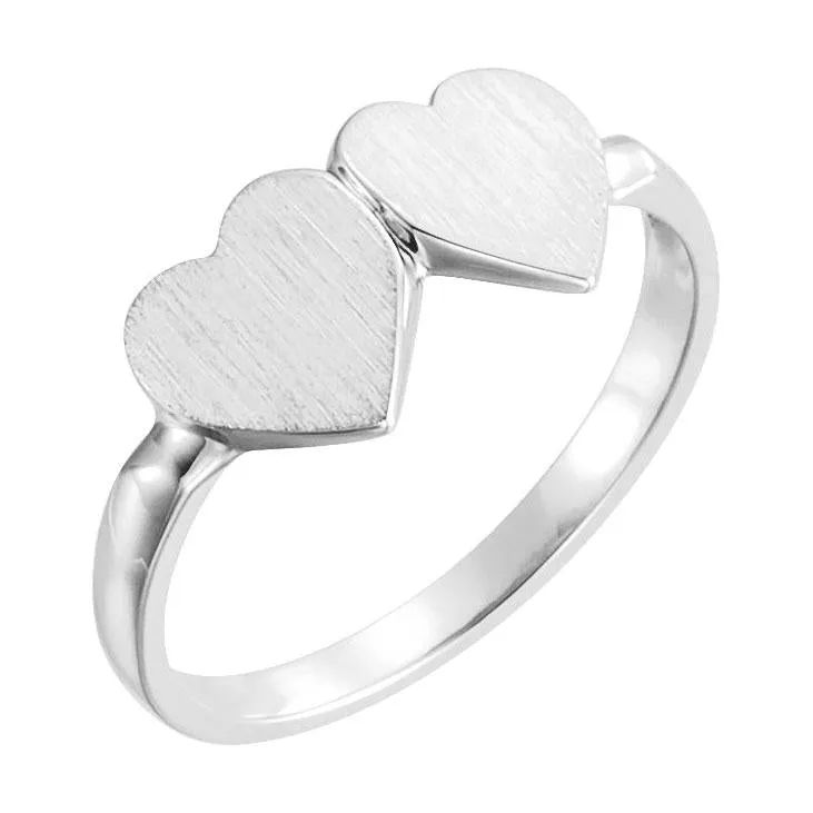 Double Heart Ring (Engrave-able)