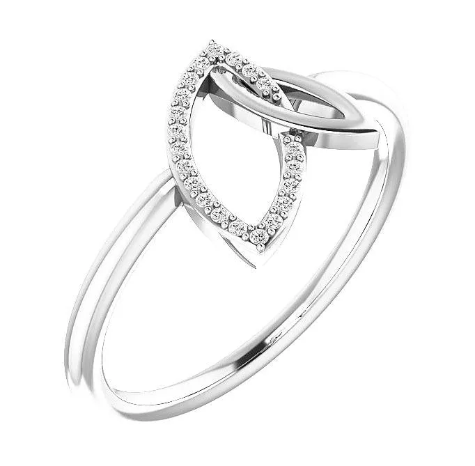 Double Leaf Diamond Ring