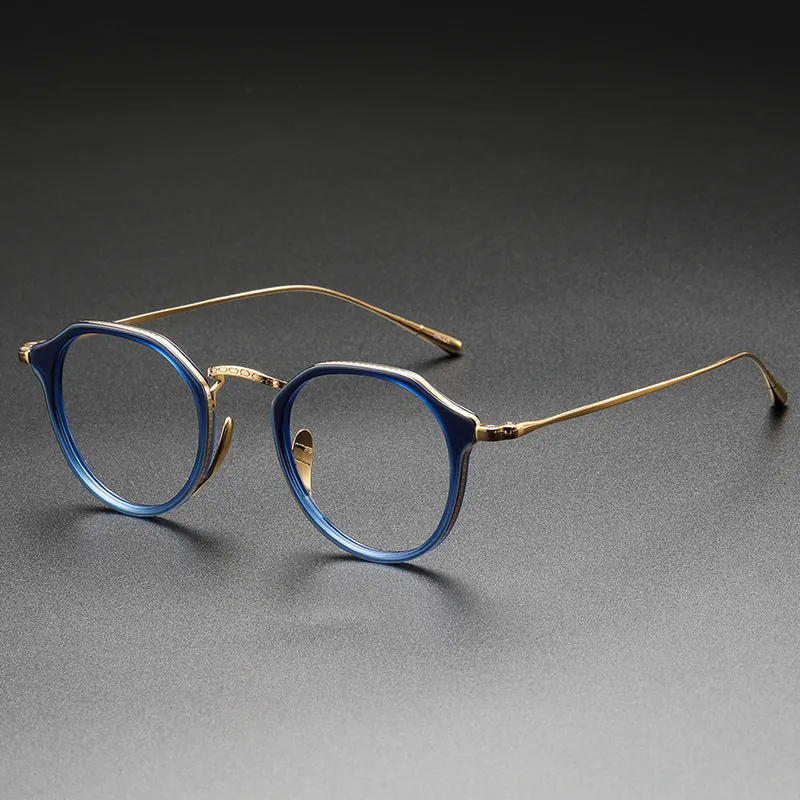 Draz Titanium Vintage Geometric Eyeglasses Frames