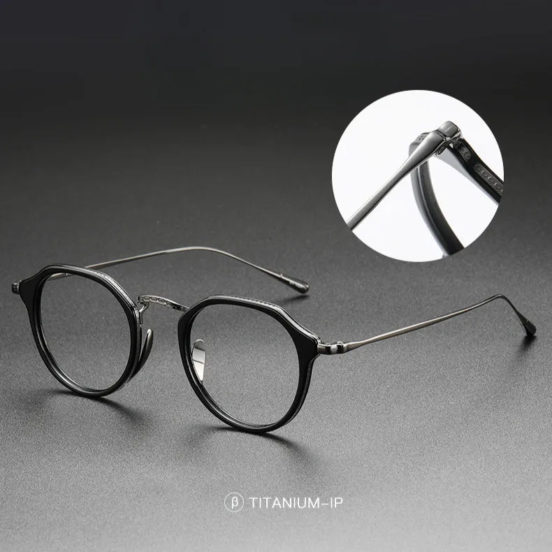 Draz Titanium Vintage Geometric Eyeglasses Frames