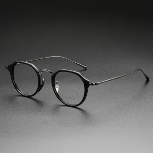 Draz Titanium Vintage Geometric Eyeglasses Frames