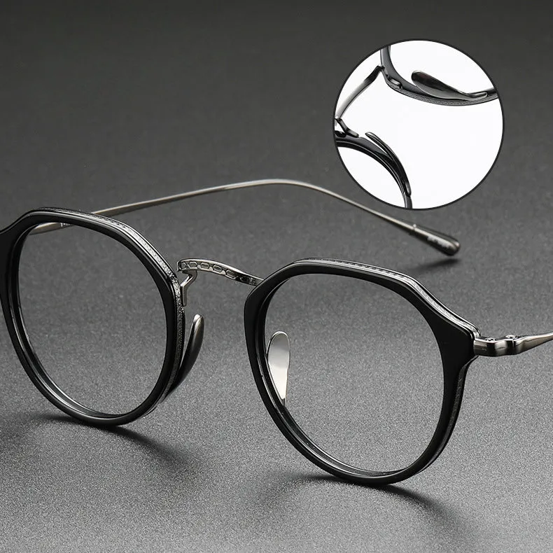Draz Titanium Vintage Geometric Eyeglasses Frames