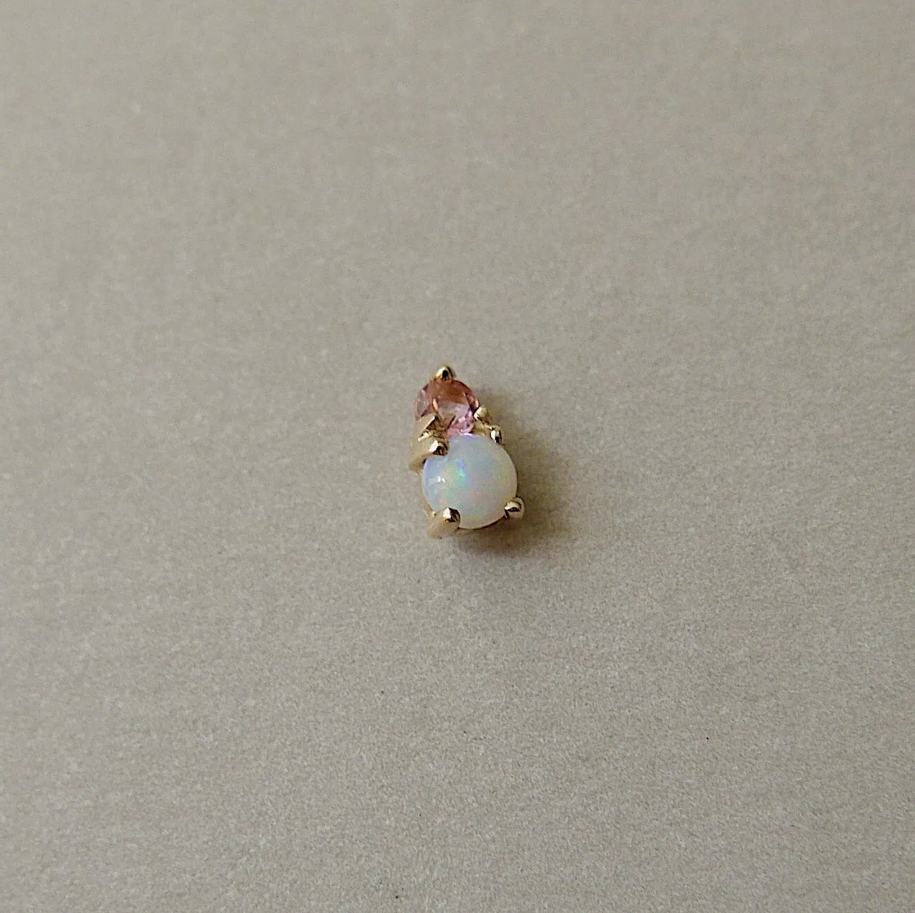 Duo Opal and Tourmaline Stud Earrings