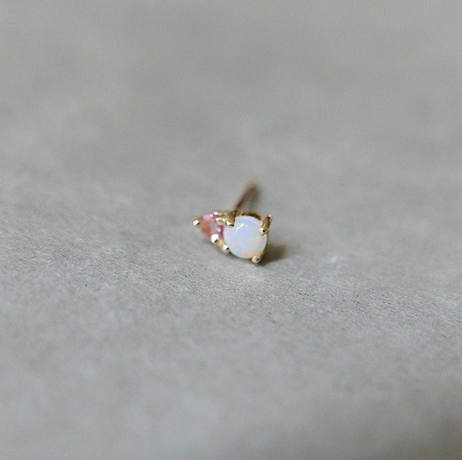 Duo Opal and Tourmaline Stud Earrings