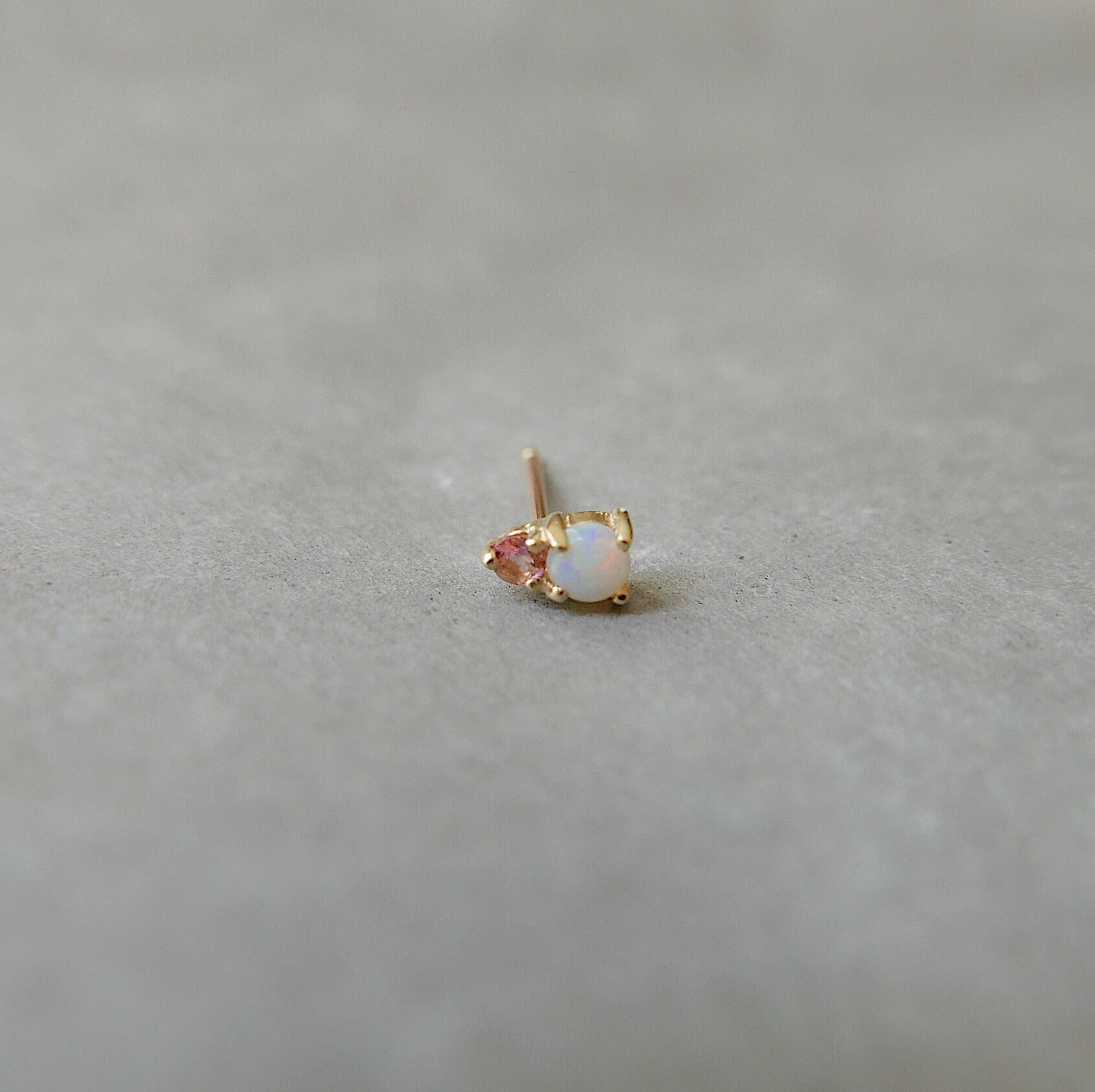 Duo Opal and Tourmaline Stud Earrings