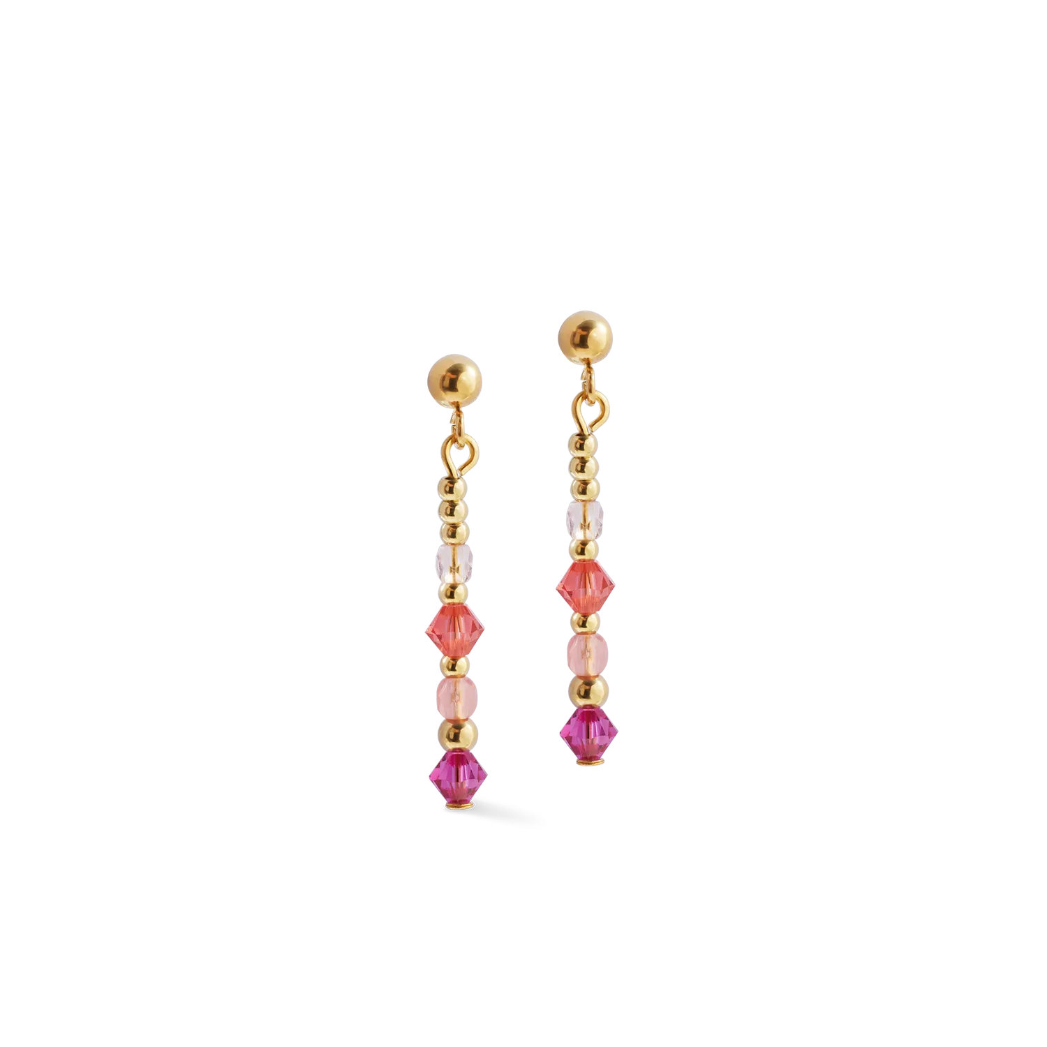 Earrings Golden Sphere Shape Mix rose