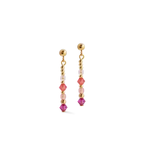 Earrings Golden Sphere Shape Mix rose