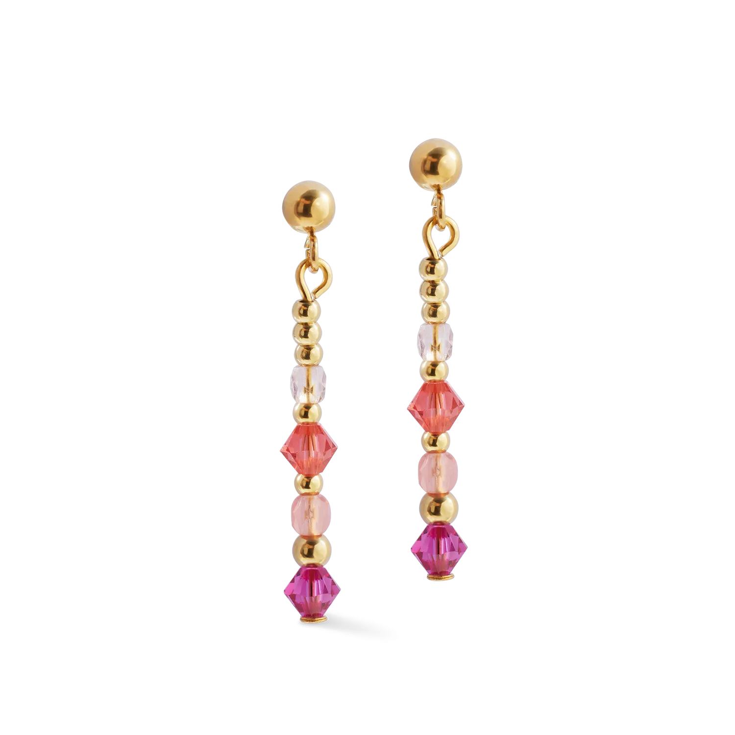 Earrings Golden Sphere Shape Mix rose