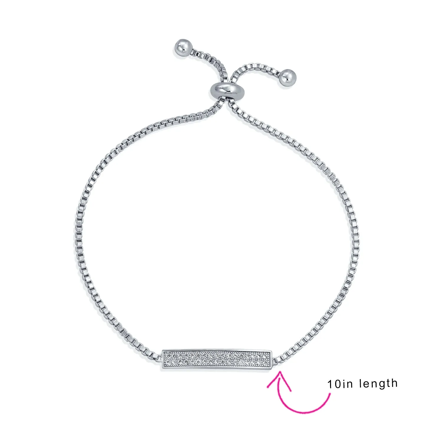 Elegant Modern Bridal Tennis Bracelet with Cubic Zirconia Silver Plated Clasp