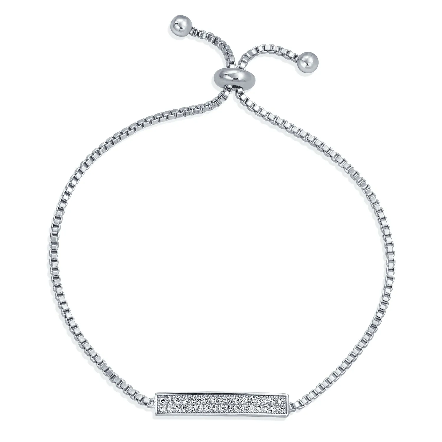 Elegant Modern Bridal Tennis Bracelet with Cubic Zirconia Silver Plated Clasp