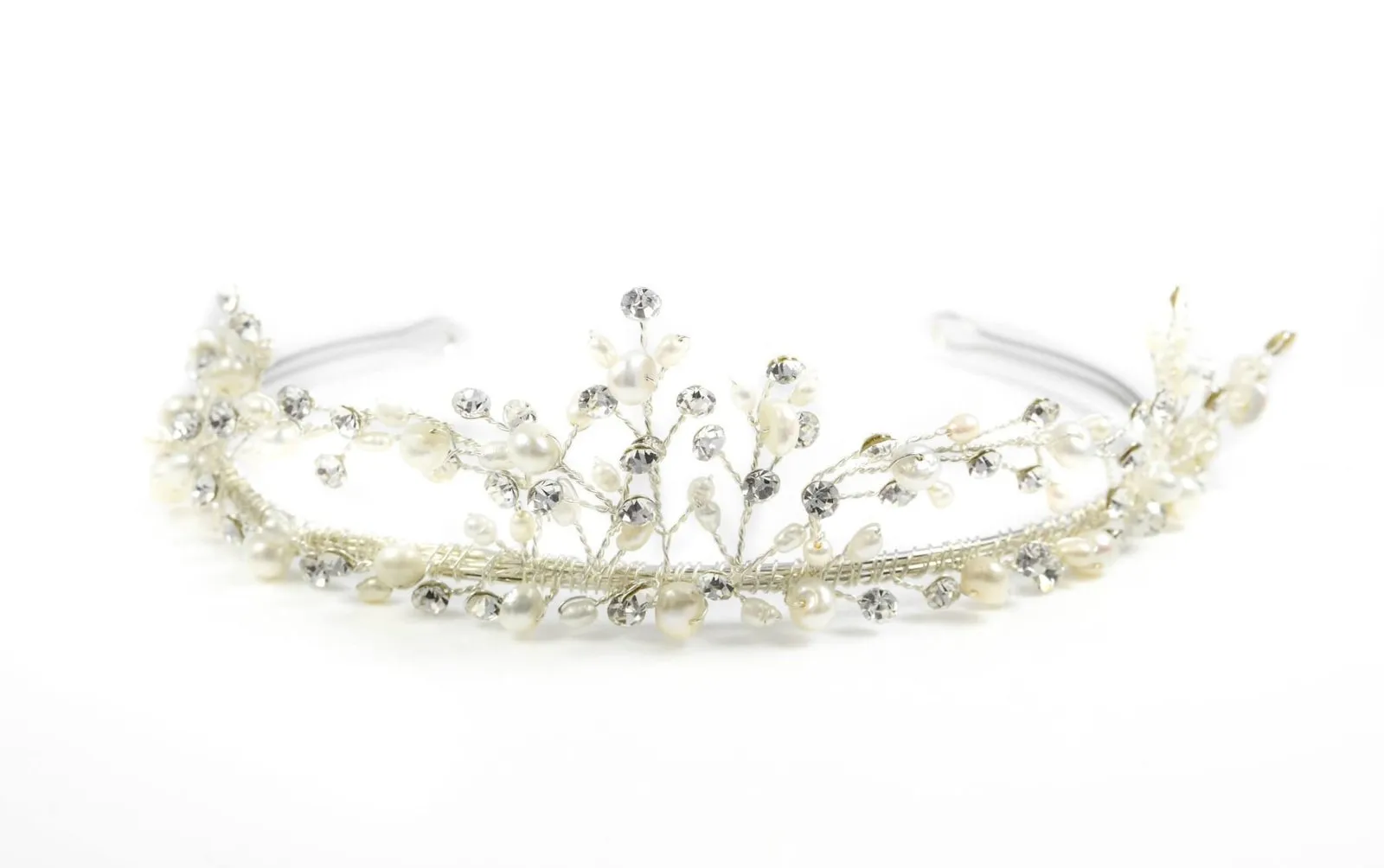 Elizabeth Shimmering Pearls & Crystals Wedding Bridal Tiara