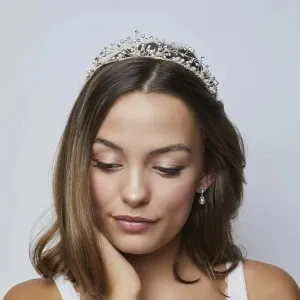 Elizabeth Shimmering Pearls & Crystals Wedding Bridal Tiara