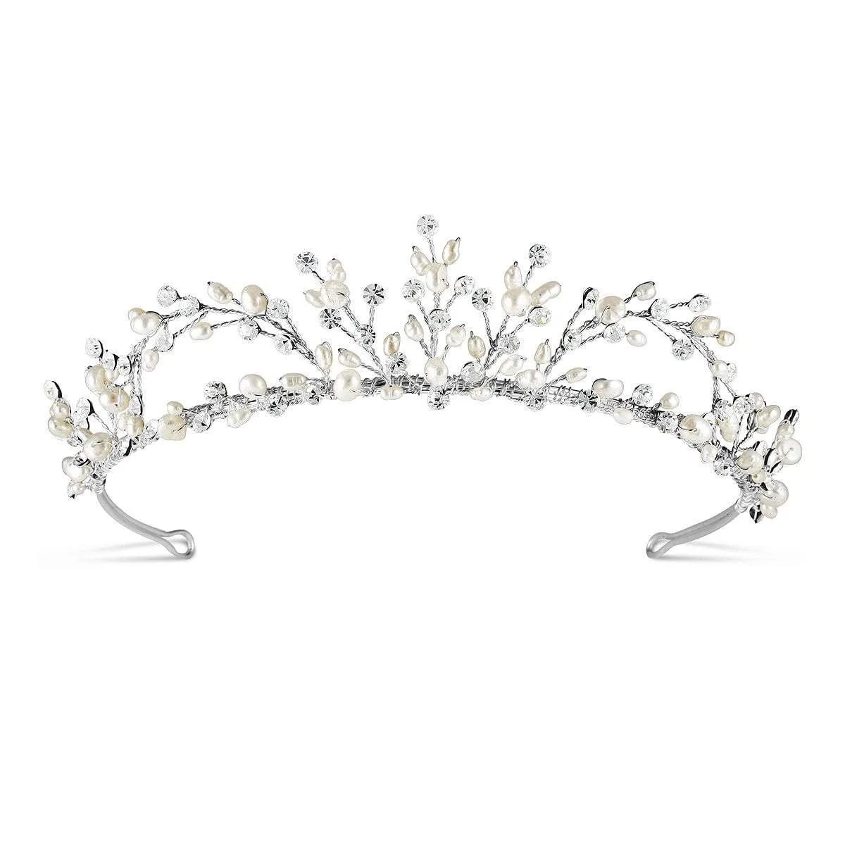 Elizabeth Shimmering Pearls & Crystals Wedding Bridal Tiara