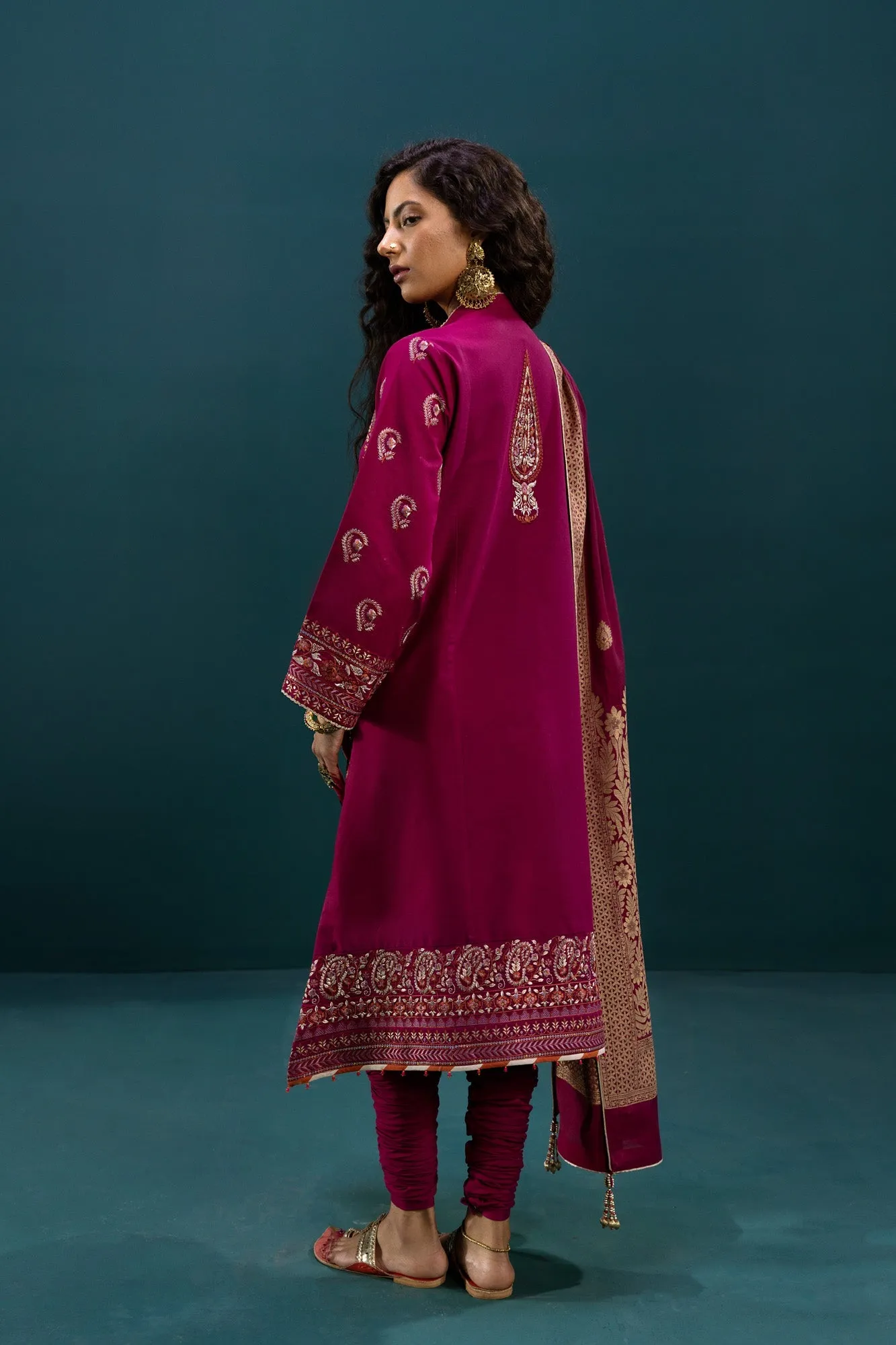 Embellished Purple Salwar Kameez Pakistani Eid Dresses