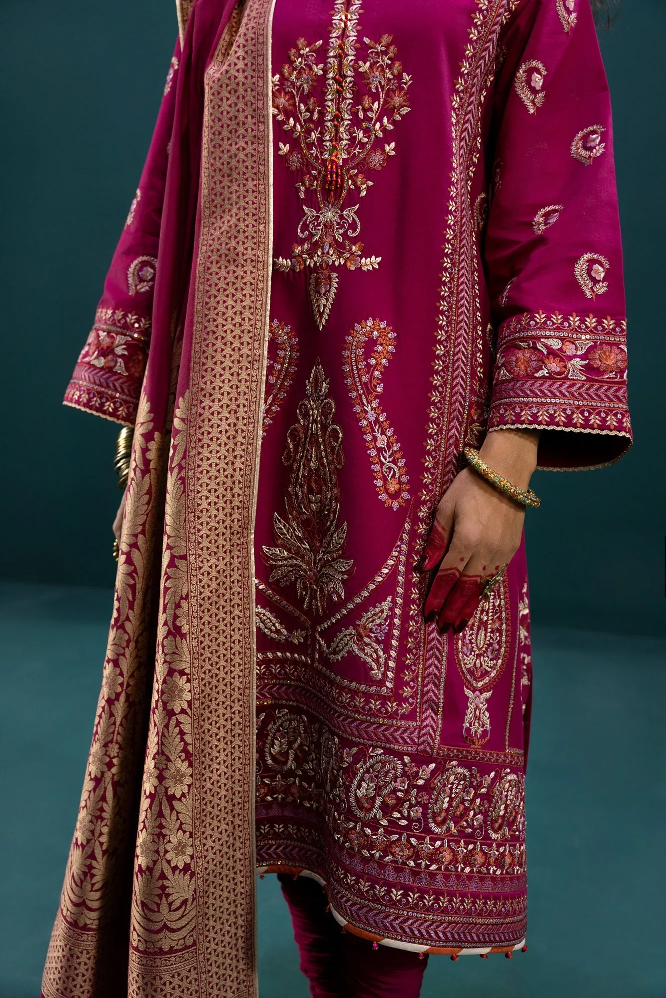 Embellished Purple Salwar Kameez Pakistani Eid Dresses