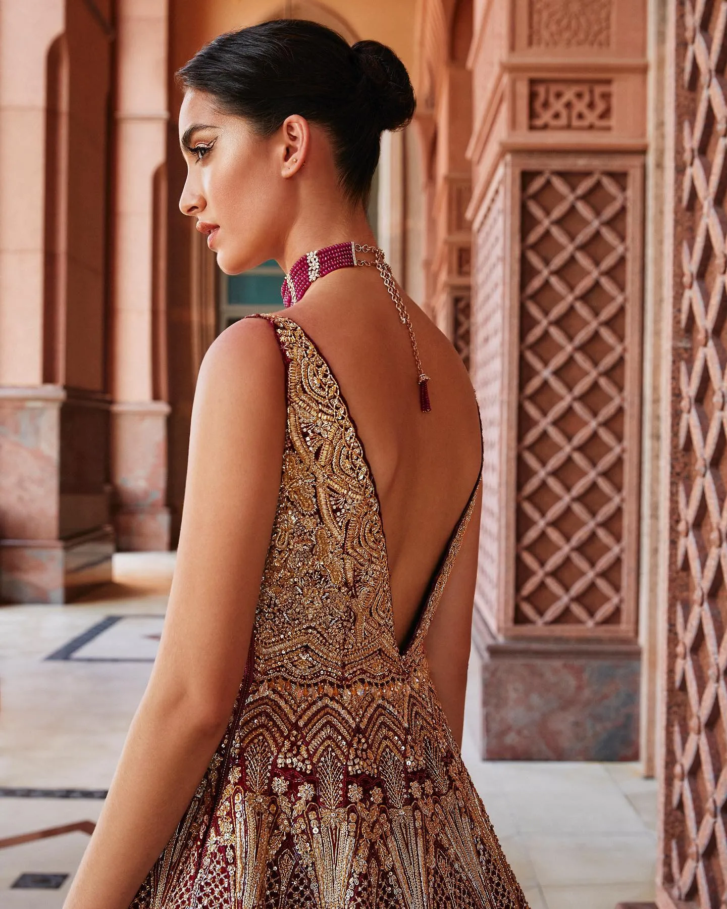 Embellished Red Indian Bridal Lehenga Dress #BN1136