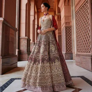 Embellished Red Indian Bridal Lehenga Dress #BN1136