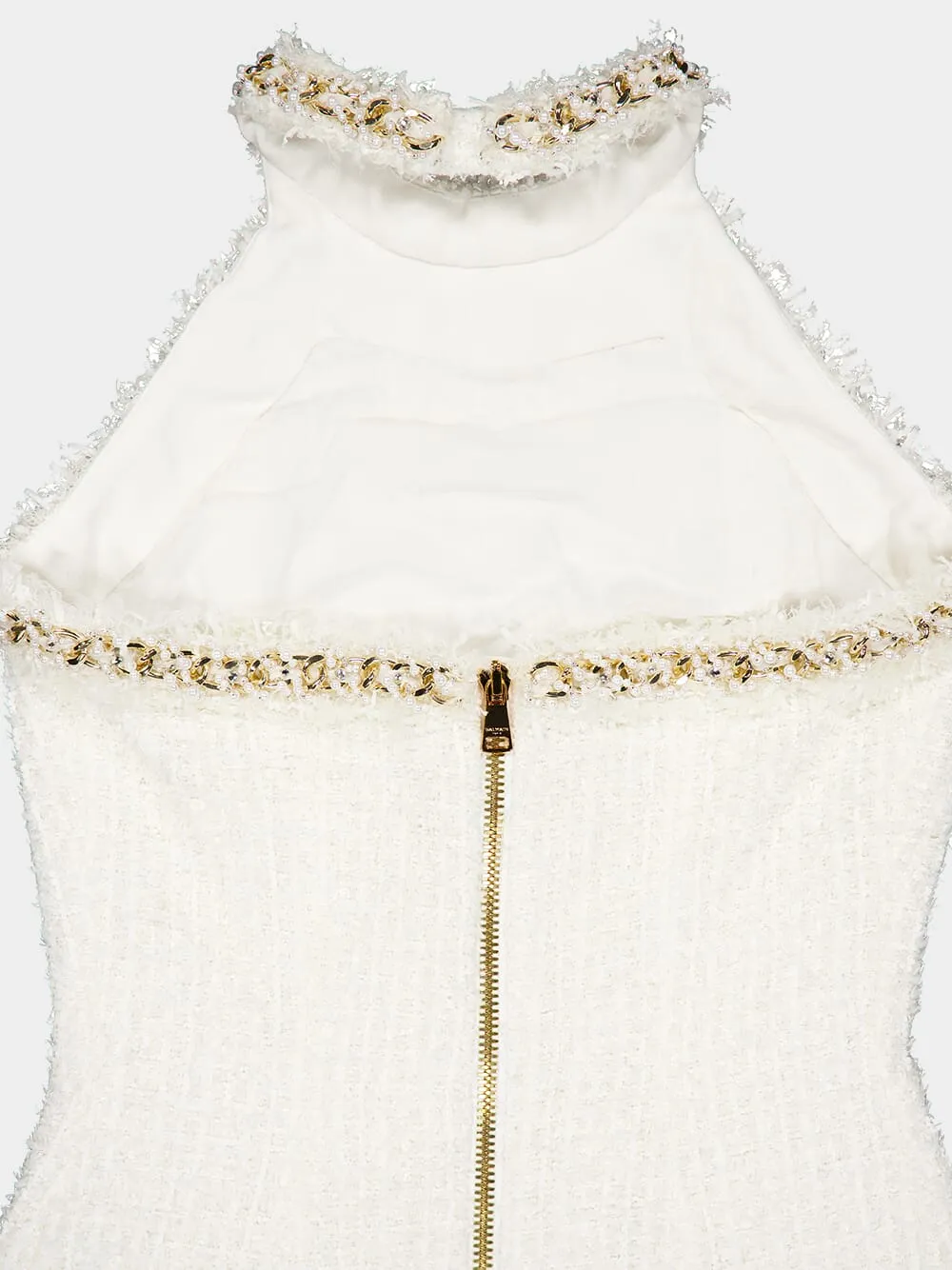 Embellished Tweed Mini Dress