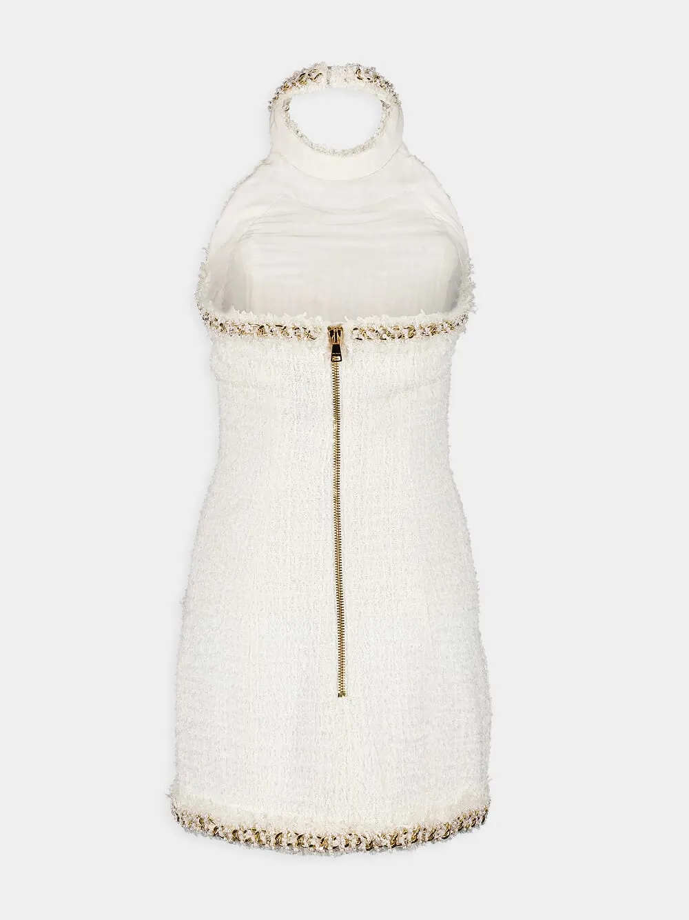 Embellished Tweed Mini Dress