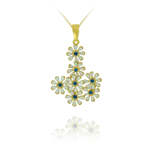 Enamel Daisy Pendant