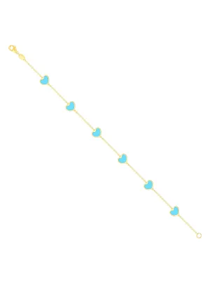 Endless Heart Turquoise Bracelet 14K