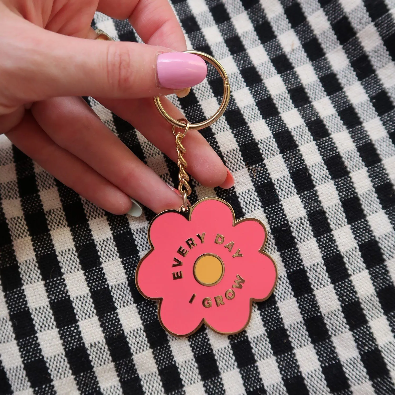 Every Day I Grow Keyring