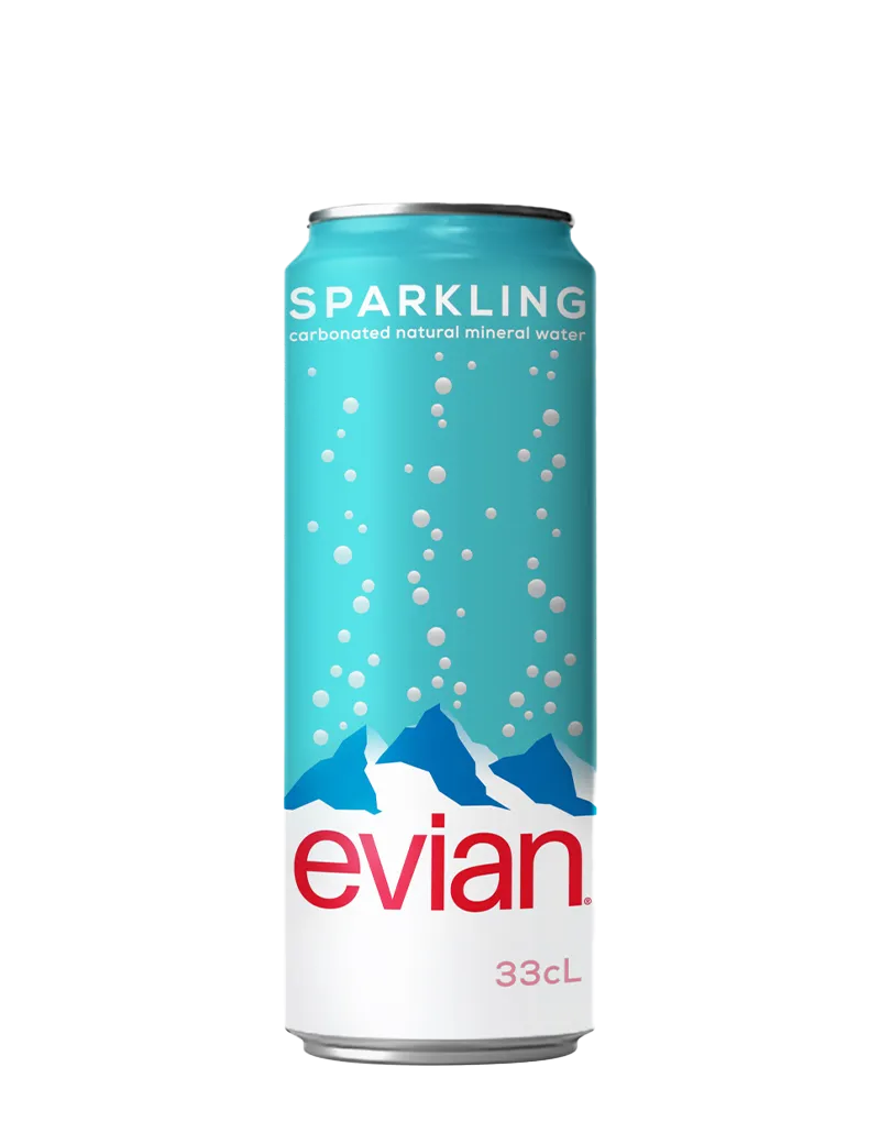 Evian Mineral Water Sparkling Can 330ml