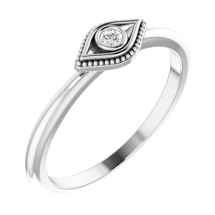 Evil Eye Diamond Ring