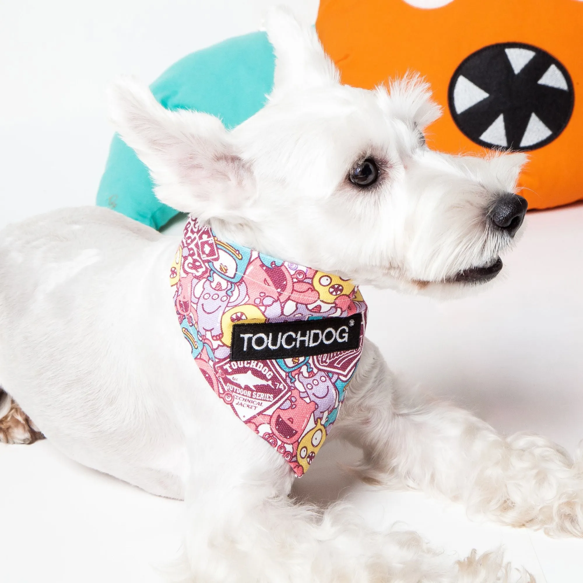 Fashionable dog bandana with Velcro closure and stylish print Extras