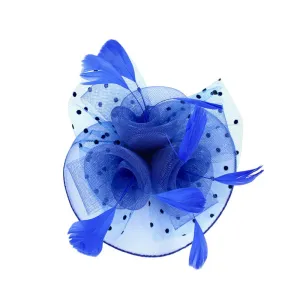 Feather Mesh Flower Headband: Royal