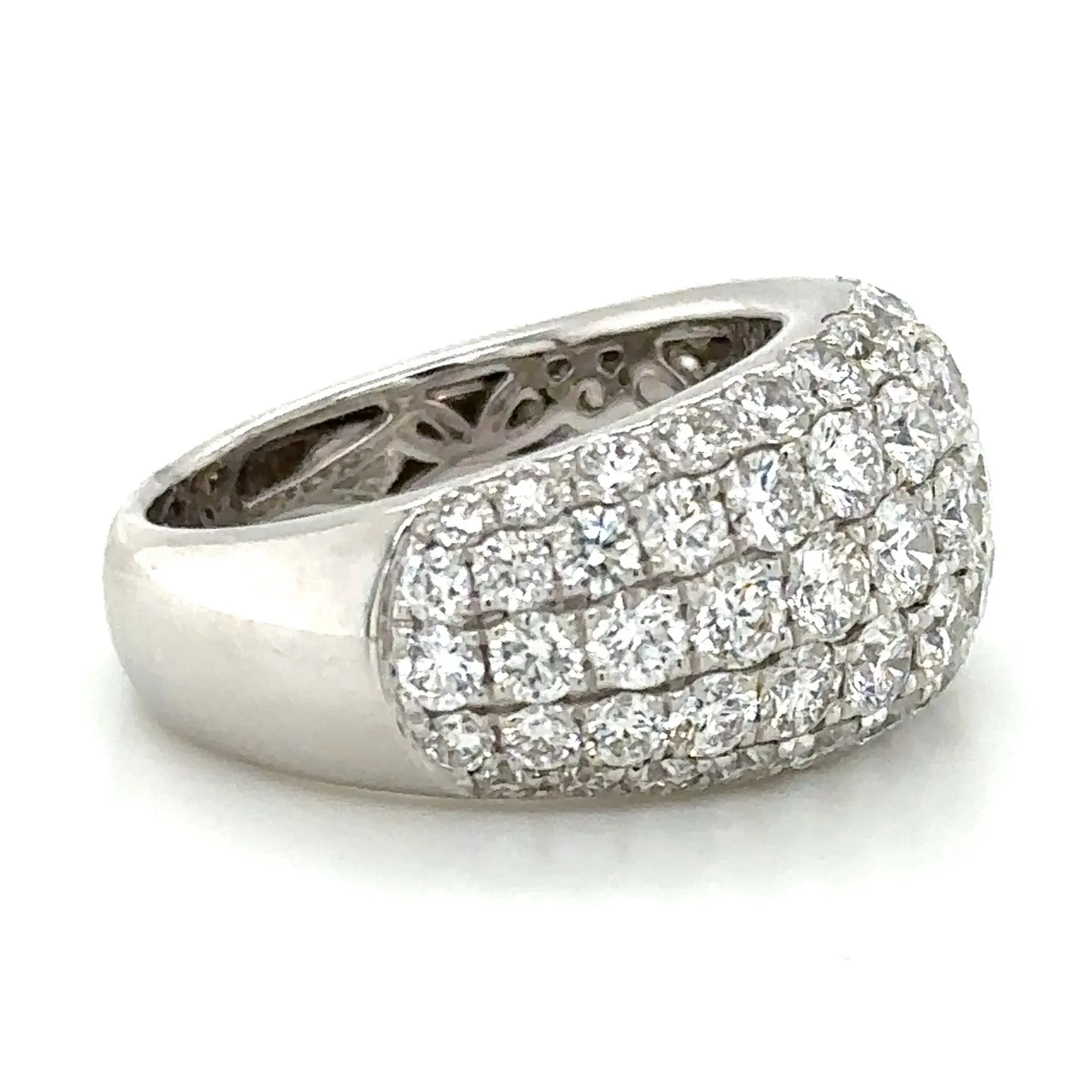 Five Row Pave Diamond Right-hand Statement Ring 3.52ct tw
