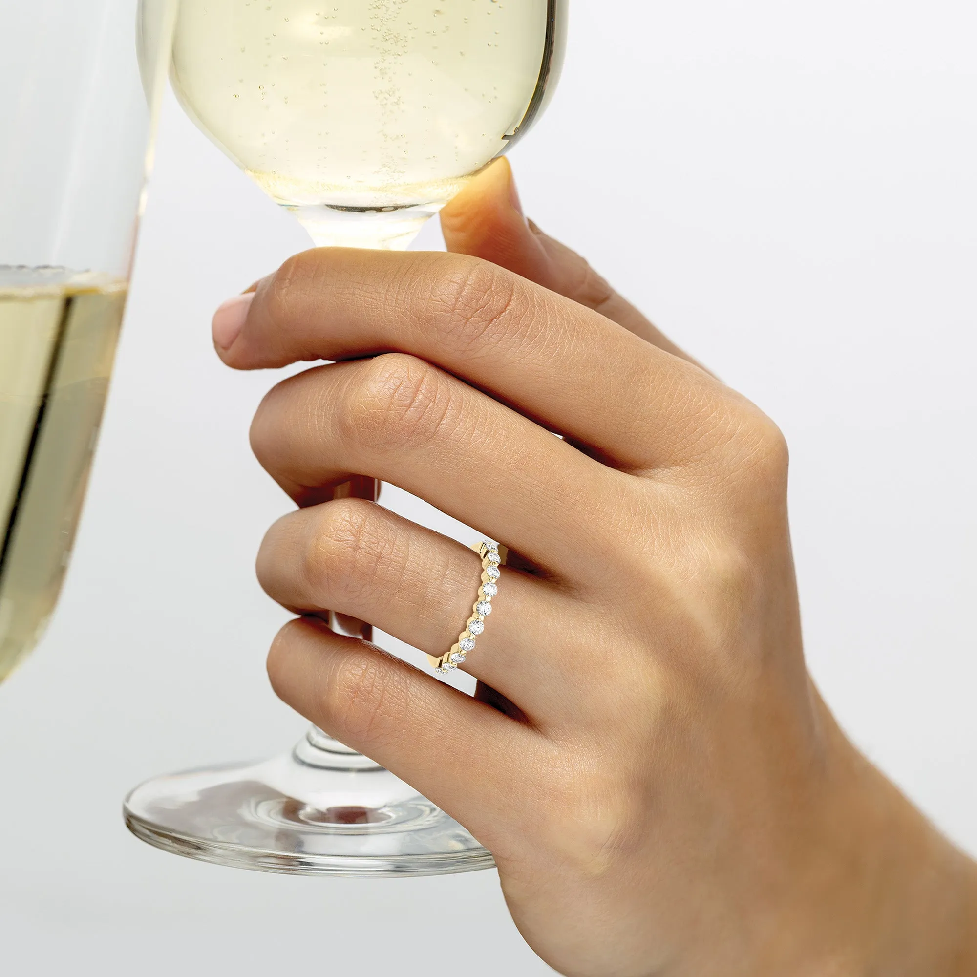 Floating Design 0.4 ct. Round Diamond Wedding Ring