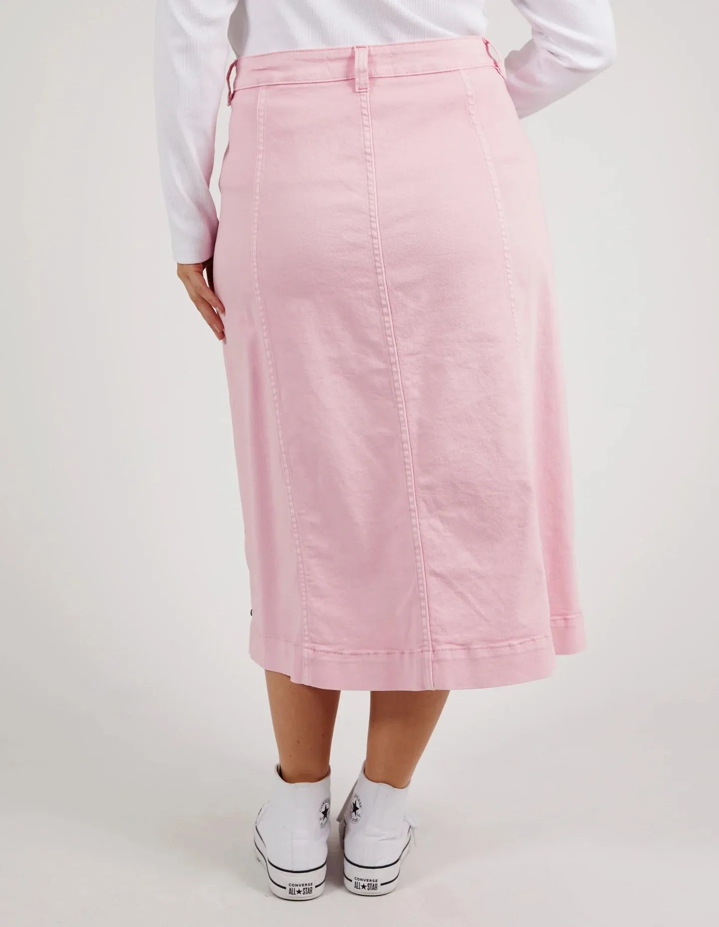 Florence Button Thru Skirt - Splendid Pink