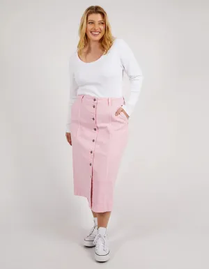 Florence Button Thru Skirt - Splendid Pink