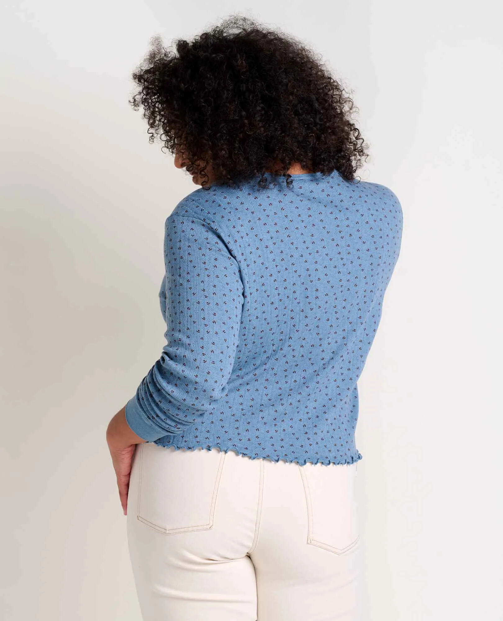 Foothill Pointelle Long Sleeve Crew