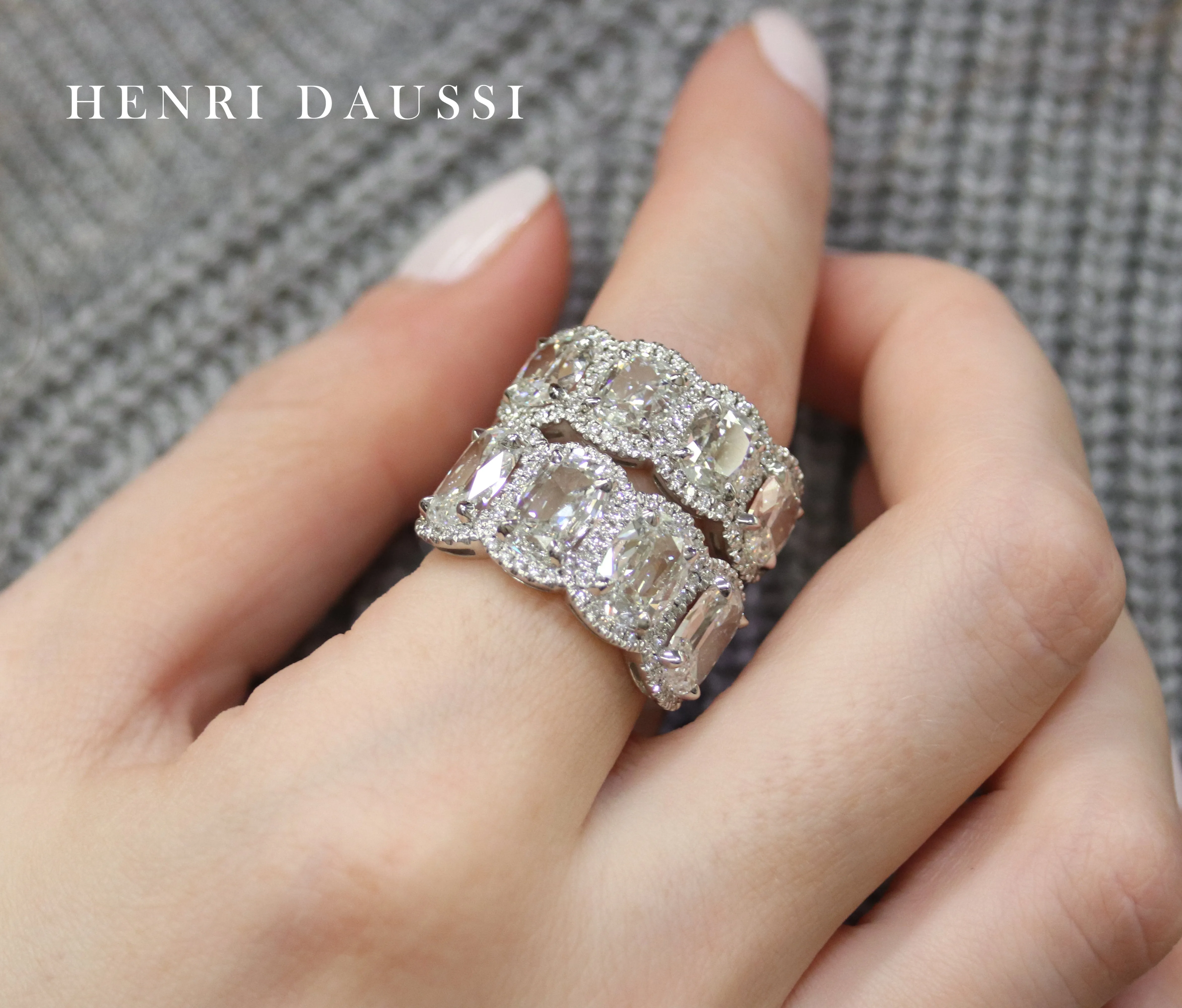 Four Stone Cushion Cut 2.12ct tw Diamond Anniversary Ring