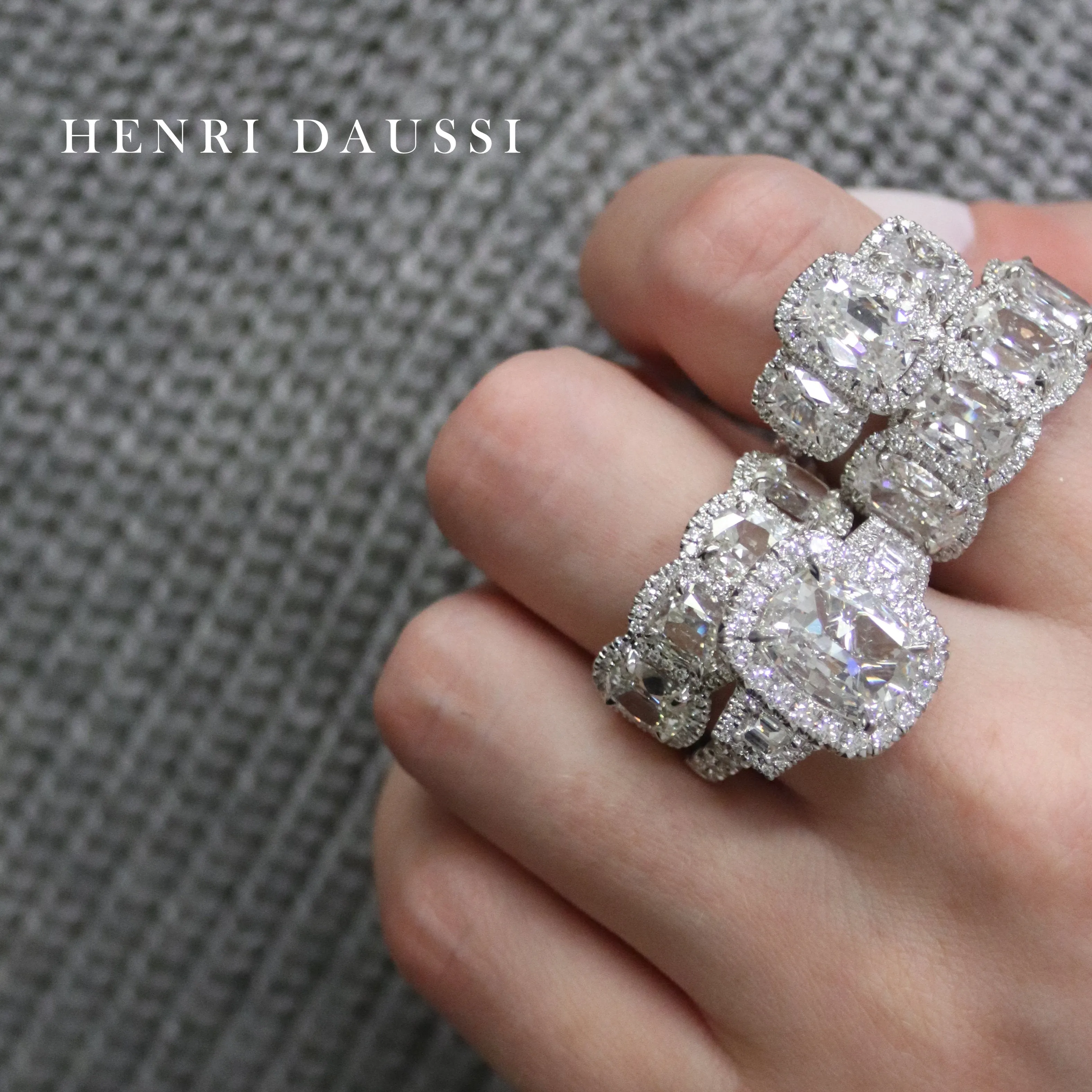 Four Stone Cushion Cut 2.12ct tw Diamond Anniversary Ring