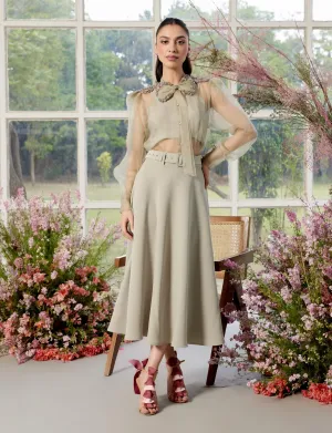 Francesca almond shirt and skirt set