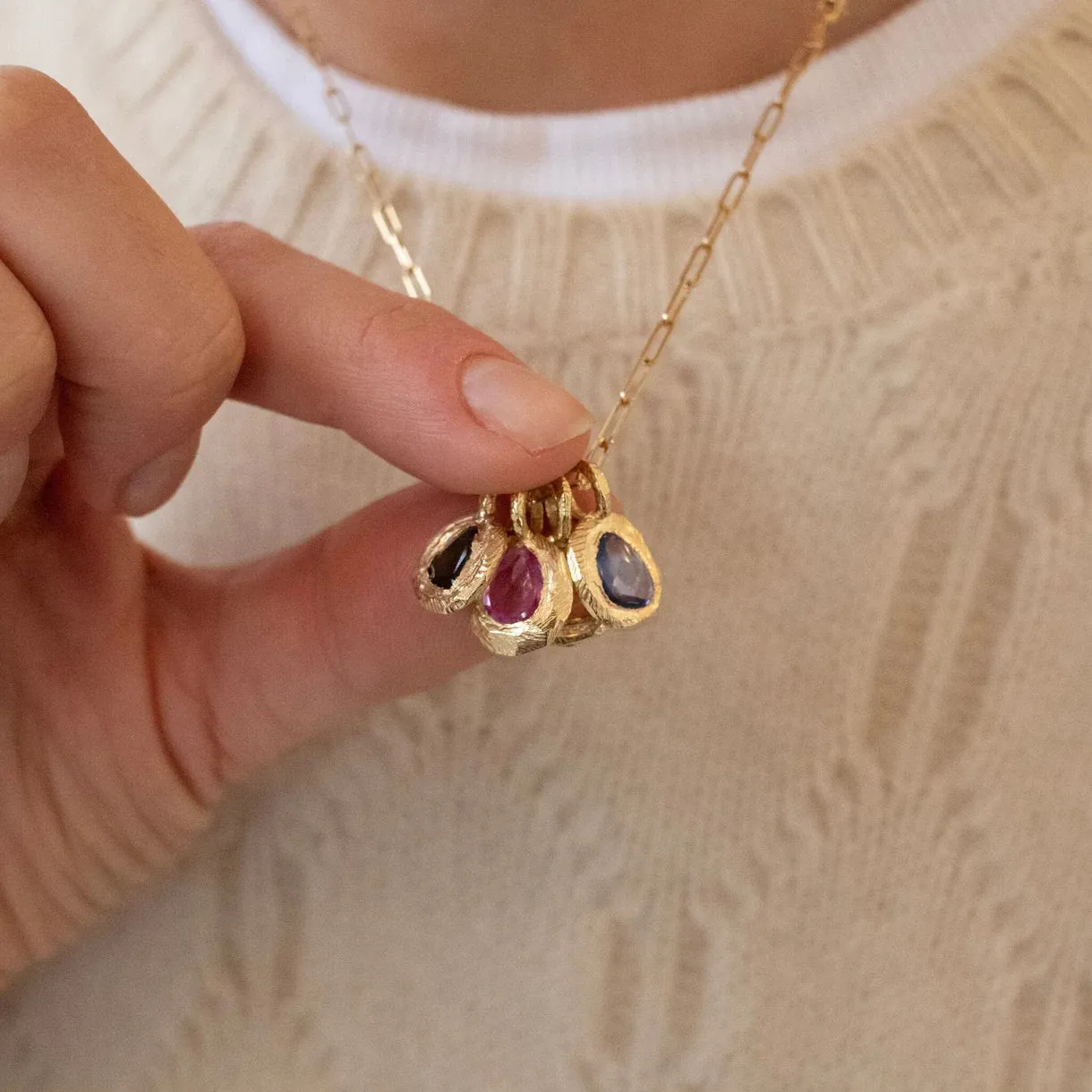 freeform charm pendant - ruby