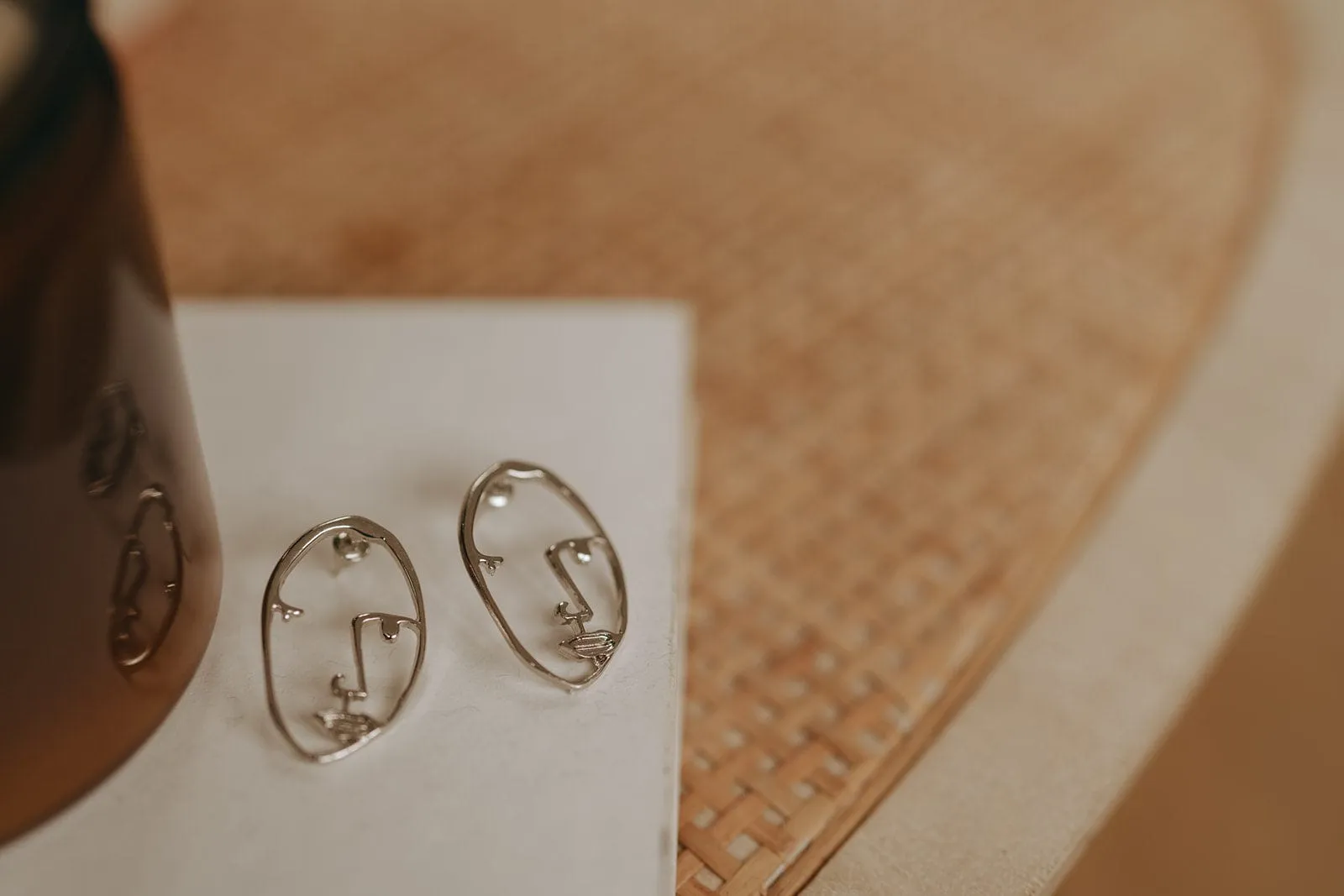 Funky Face Studs - Gold or Silver