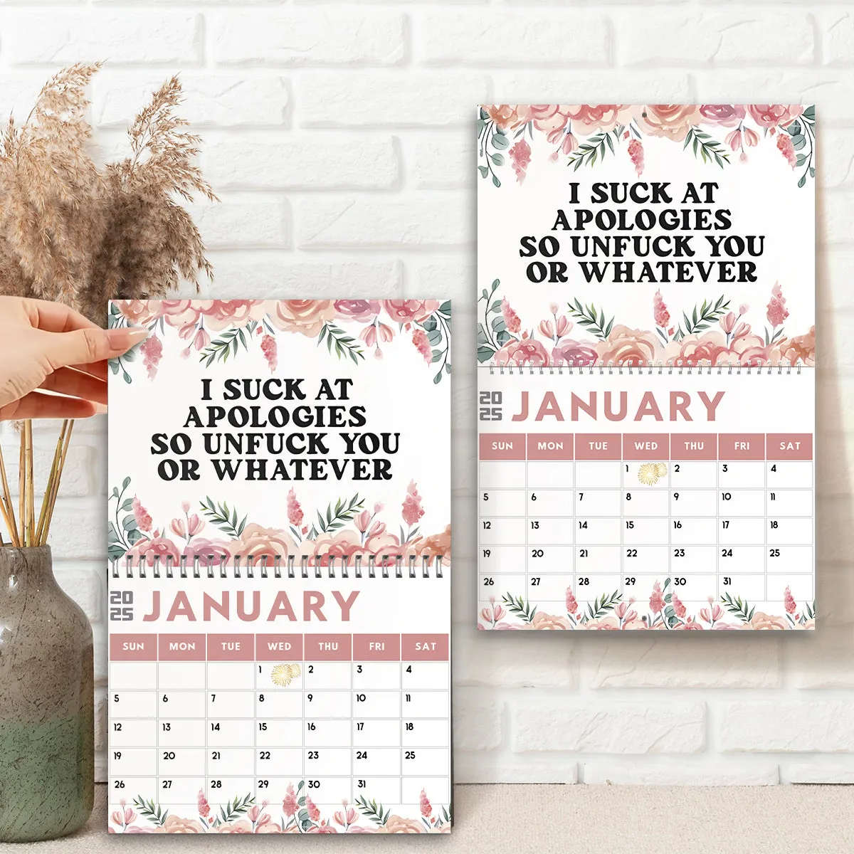 Funny Office Humor, Work Swear Affirmations - Personalized Colleague Wall Calendar & Desk Calendar
