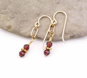 Garnet & Gold Earrings