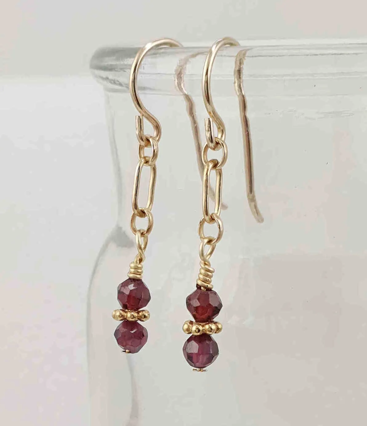 Garnet & Gold Earrings