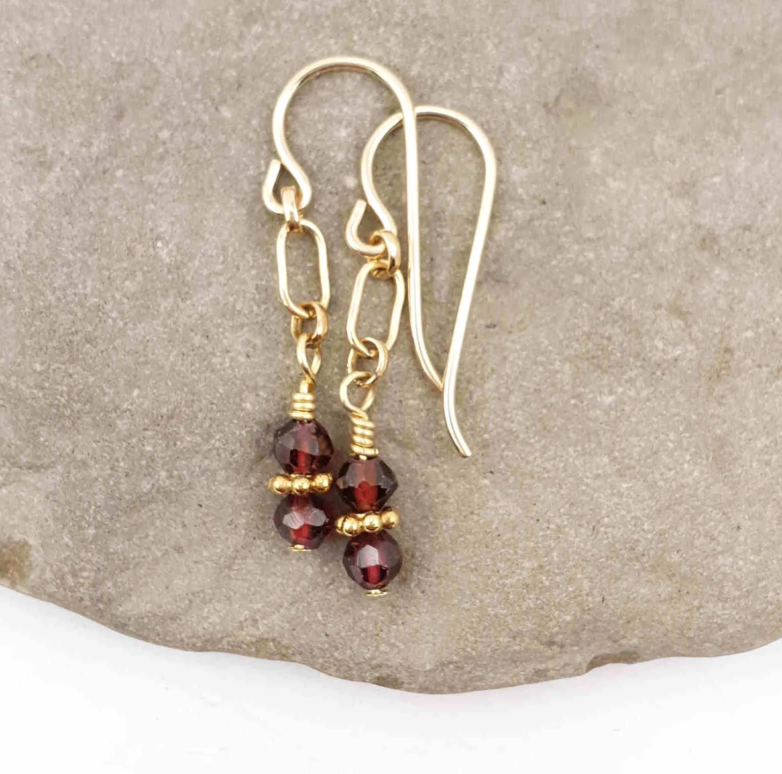 Garnet & Gold Earrings