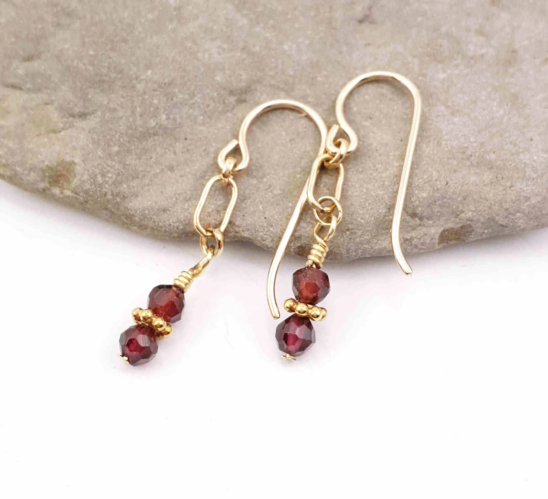 Garnet & Gold Earrings