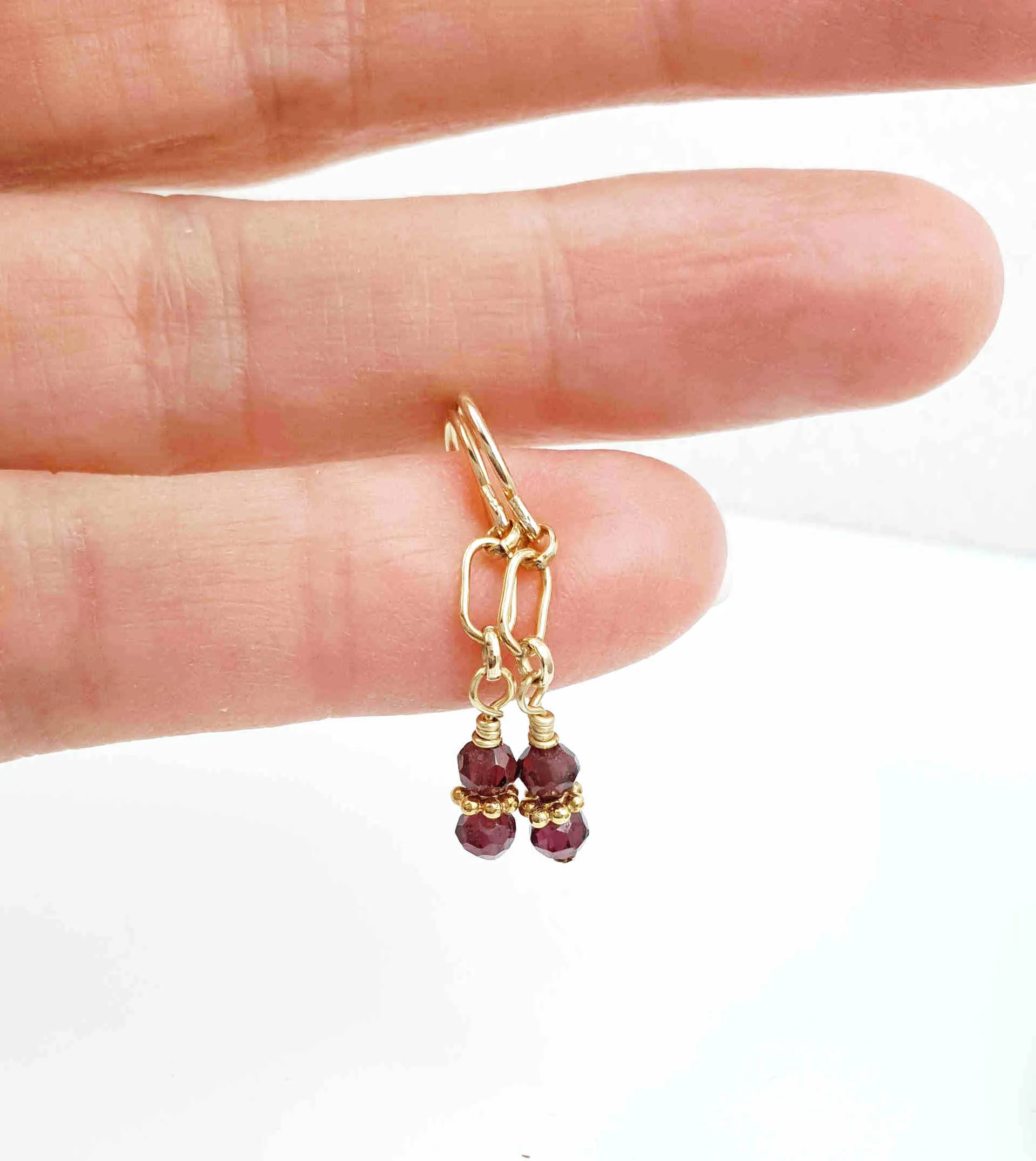 Garnet & Gold Earrings