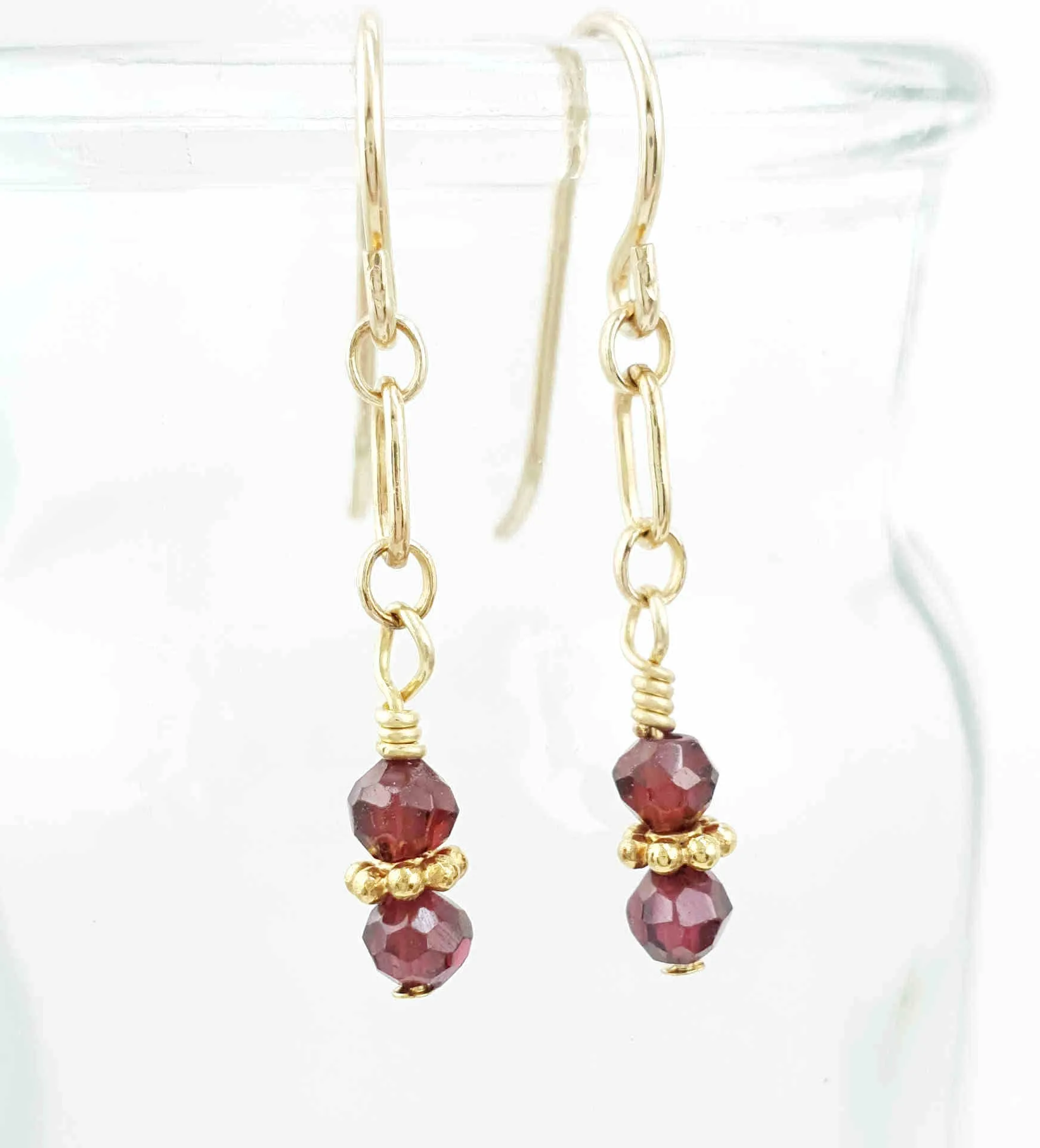 Garnet & Gold Earrings