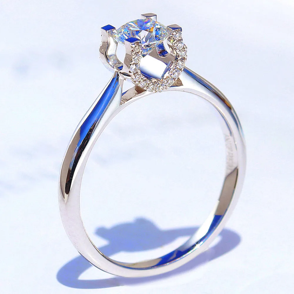 GIA Diamond Bull Head Engagement Ring