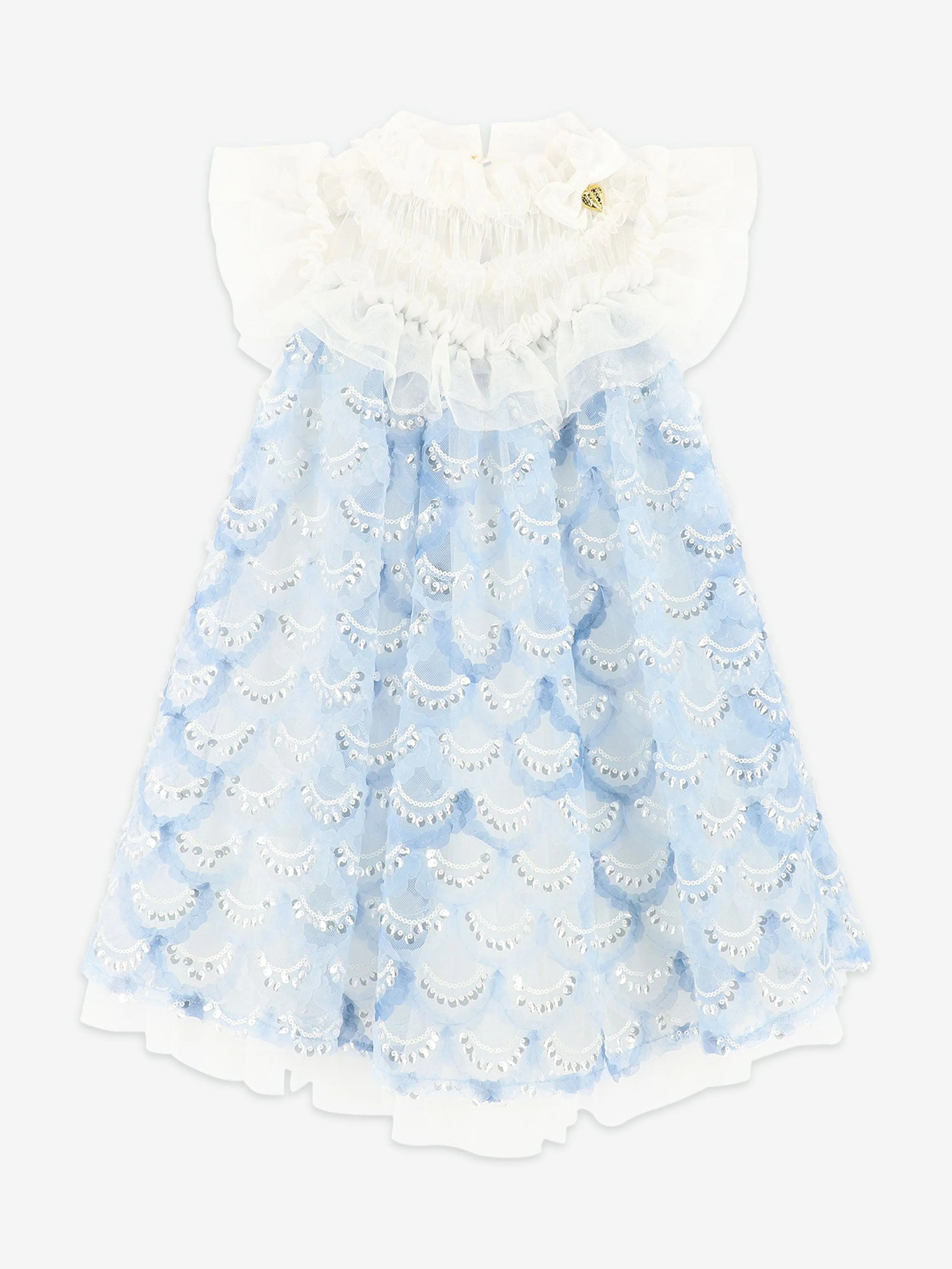 Girls Dominique Sequin Dress in Blue