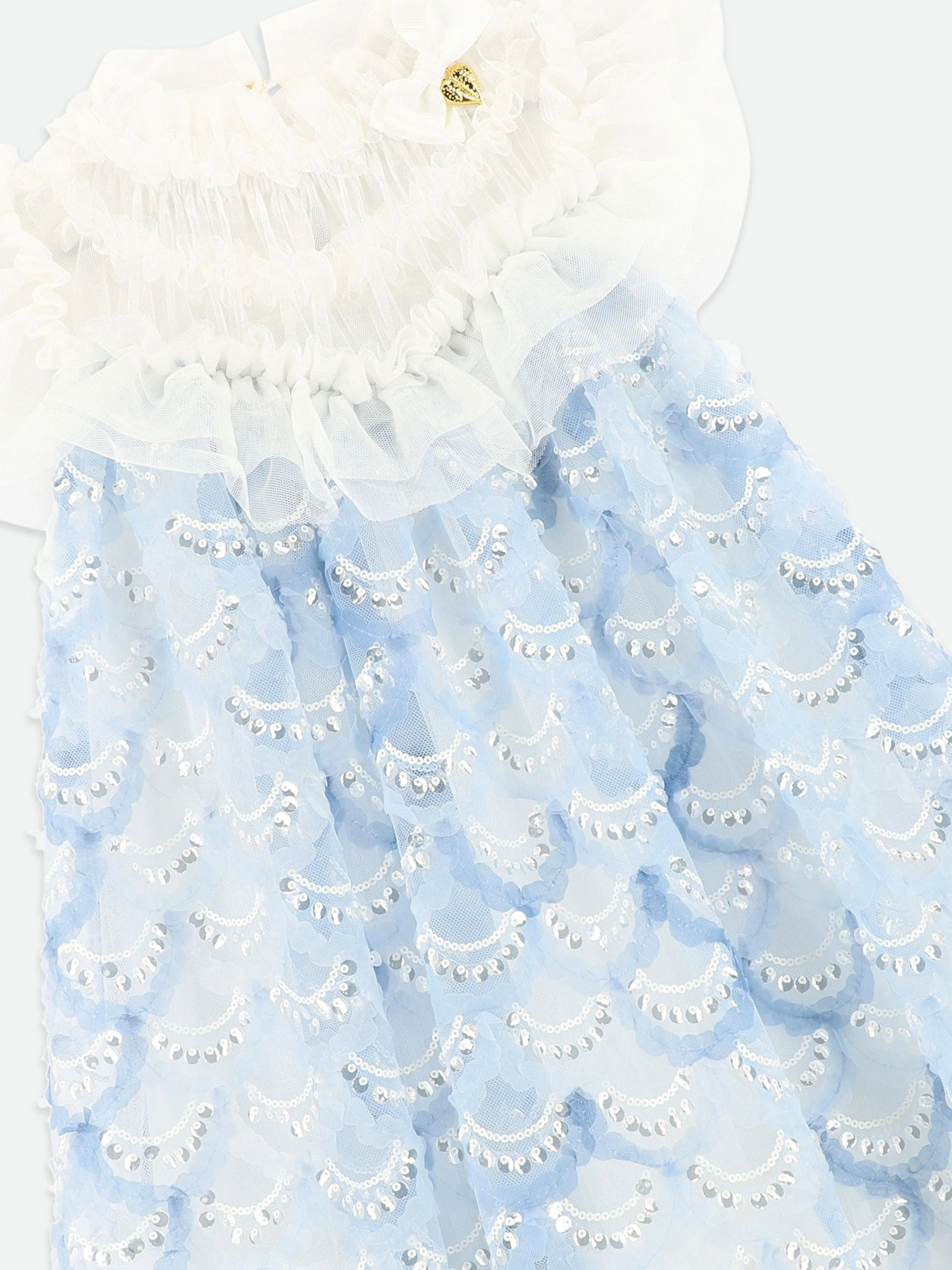 Girls Dominique Sequin Dress in Blue